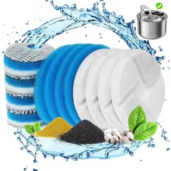 12PCS Cat Water Fountain Filters Activated Carbon Replacement Filters for 2L Stainless Water Dispenser Pet Accessories