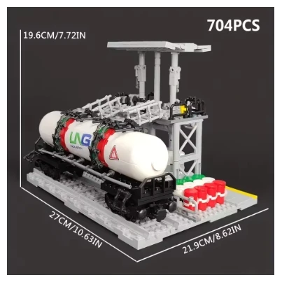 

City Street View Building Blocks Natural Gas Storage Center Laboratory Transport Station 3 In 1 Assembly Model Bricks Kids Gifts