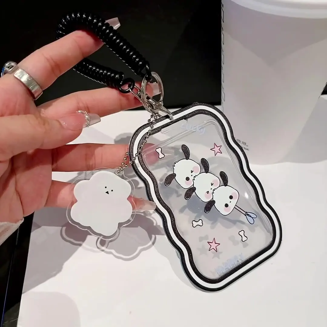 

Sanrio Photo Card Holder Pochacco Photo Sleeves Keychain Protector Case Cartoon Anime Transparent Card Holders Card Case Gift