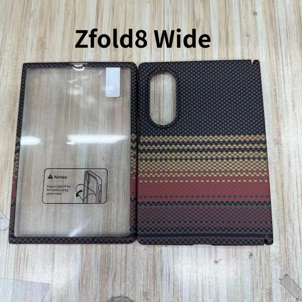 Kailaf carbon fiber texture PC case for Samsung Zfold8 Wide compatible screen protection film magnetic protection cover
