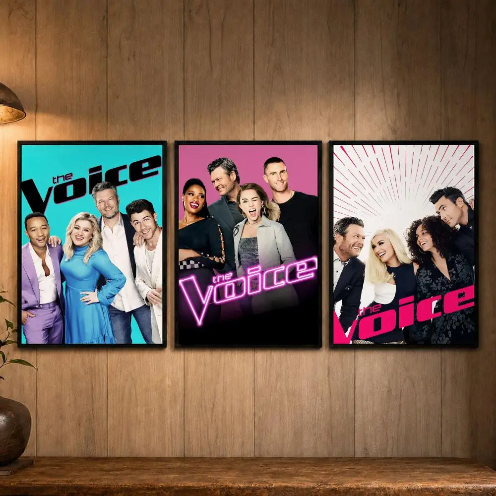 Popular Music Competition The Voice Poster Self-adhesive Art Poster Decoracion Painting Wall Art White Kraft Paper Home Decor