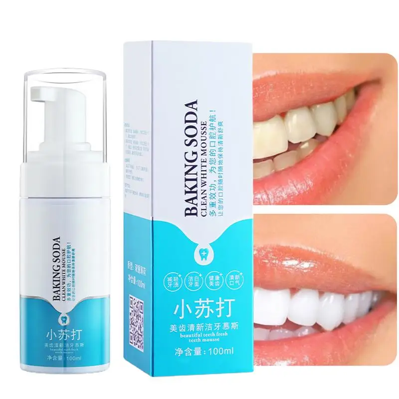 Foam Tooth Paste 100ml Tooth Mousse With Baking Soda Colour Corrector Mousse Portable Teeth Care Supplies For Women With