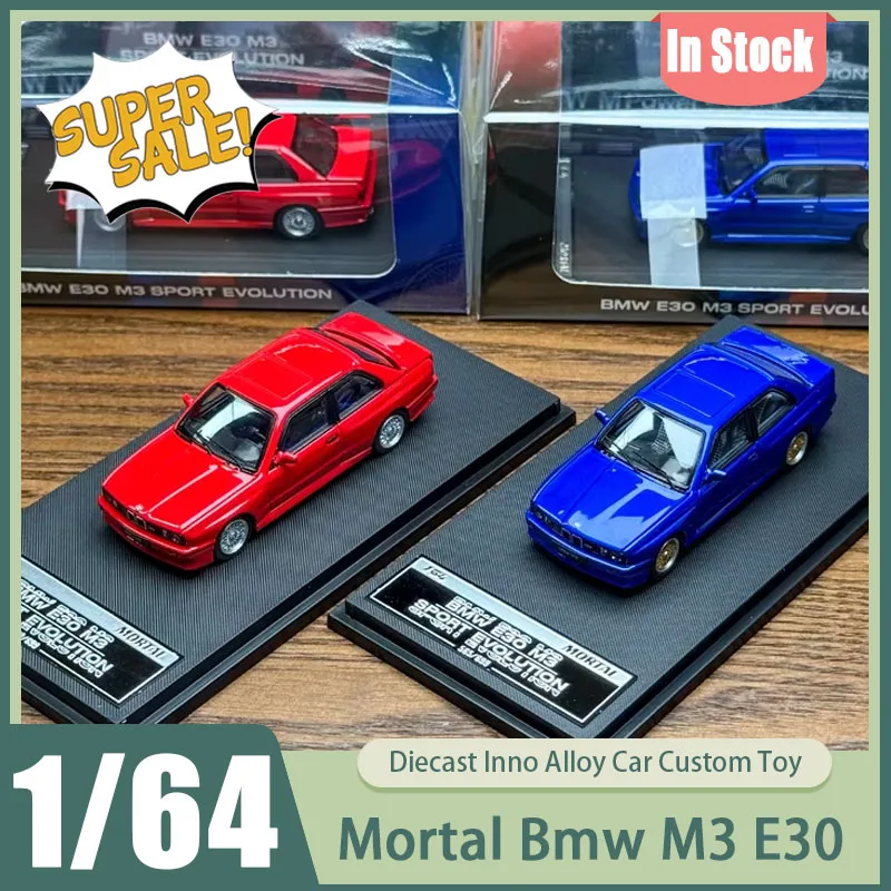 

New In Stock Mortal 1:64 Bmw M3 E30 Sport Alloy Car Miniature Diecast Bmw Static Evolution 3 Ornaments Custom Toys Kids Gift Boy
