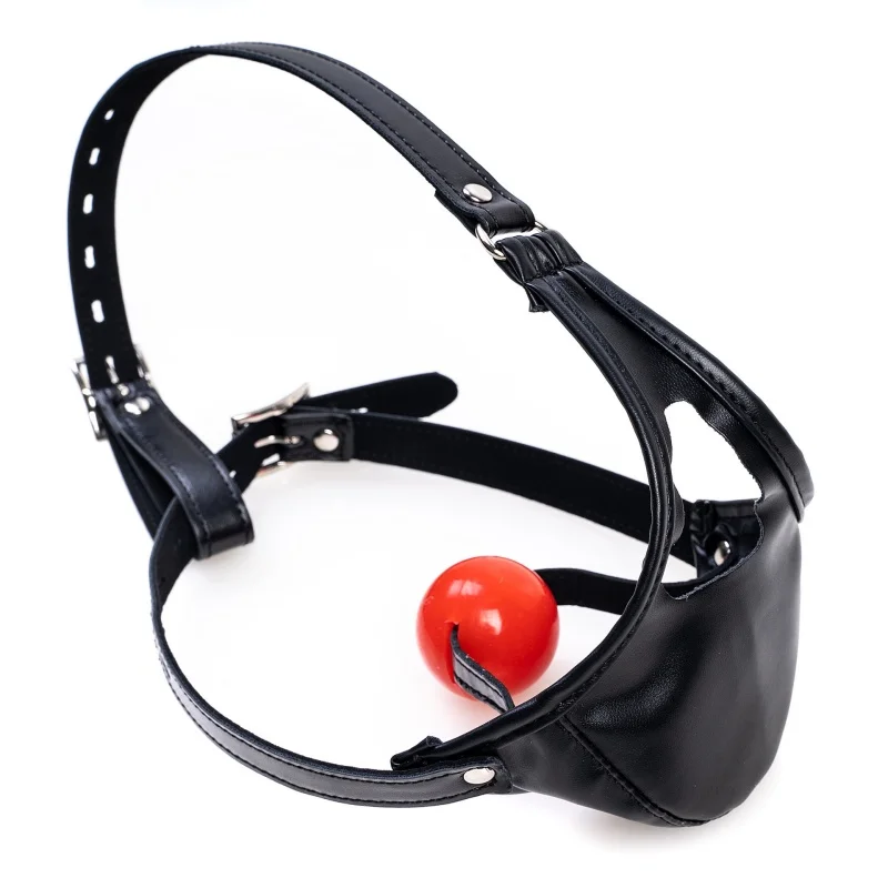 Adult Game Silicone Ball Gag with Fetish Nose Opening Harness Face Mask Oral Mouth Stopper for Couple BDSM Slave Cosplay Sex Toy view 4
