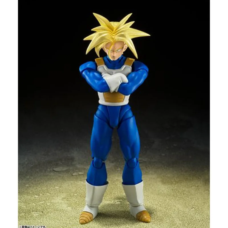 Bandai genuíno s.h. figuarts anime figura super saiyan troncos figura de ação brinquedos para menino crianças presente modelo colecionável ornamentos