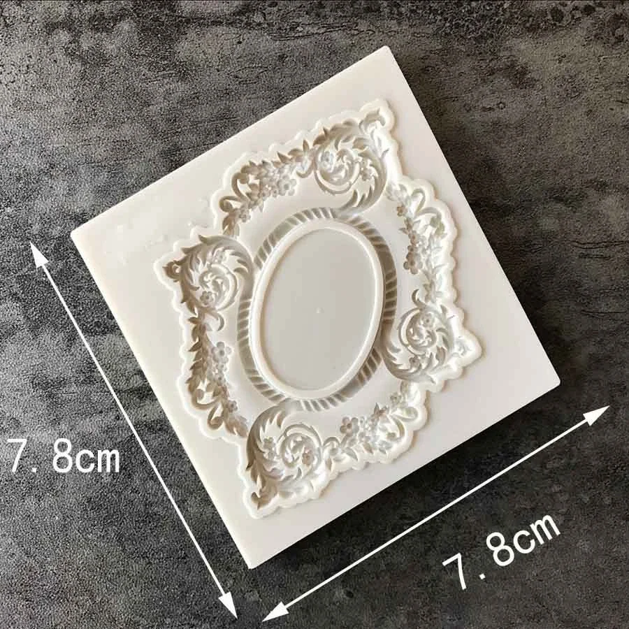 DIY Sugarcraft Frame Silicone Mold Vintage Fondant Mold Cake Decorating Tool Chocolate Mold Mirror Sugar Fondant Bakeware Moulds