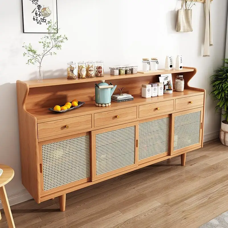 

wood multi-layer dining side cabinet floor-to-ceiling living room locker kitchen household
