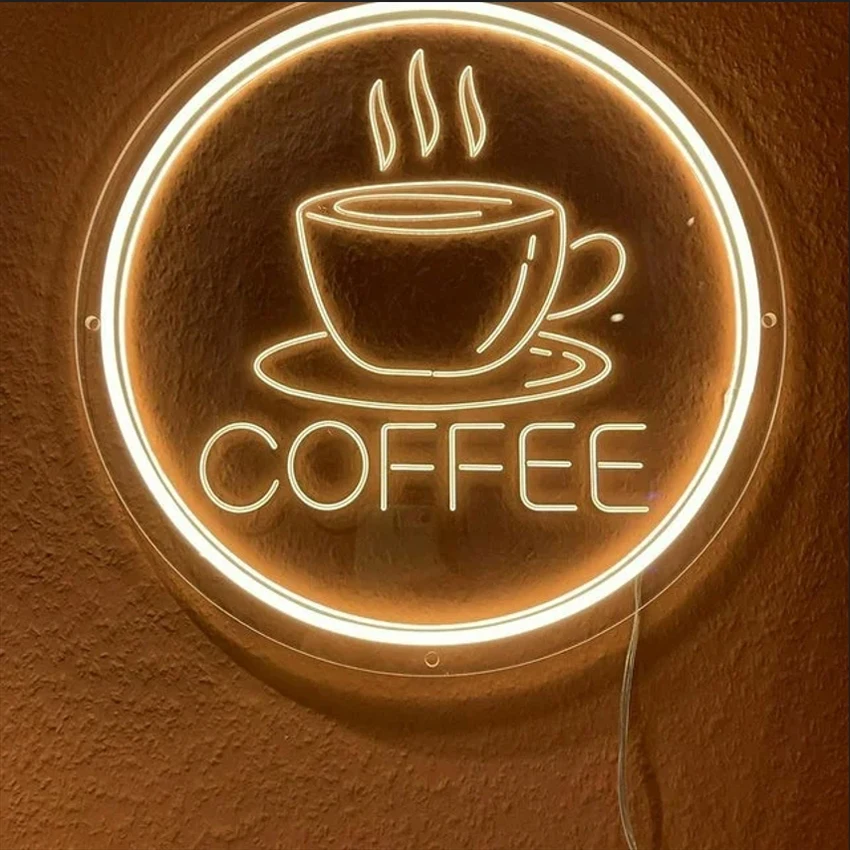 Coffee Neon Sign Restaurant Light Art Wall Beer Bar Club Bedroom Windows Glass Hotel Pub Cafe Wedding Birthday Party Gifts