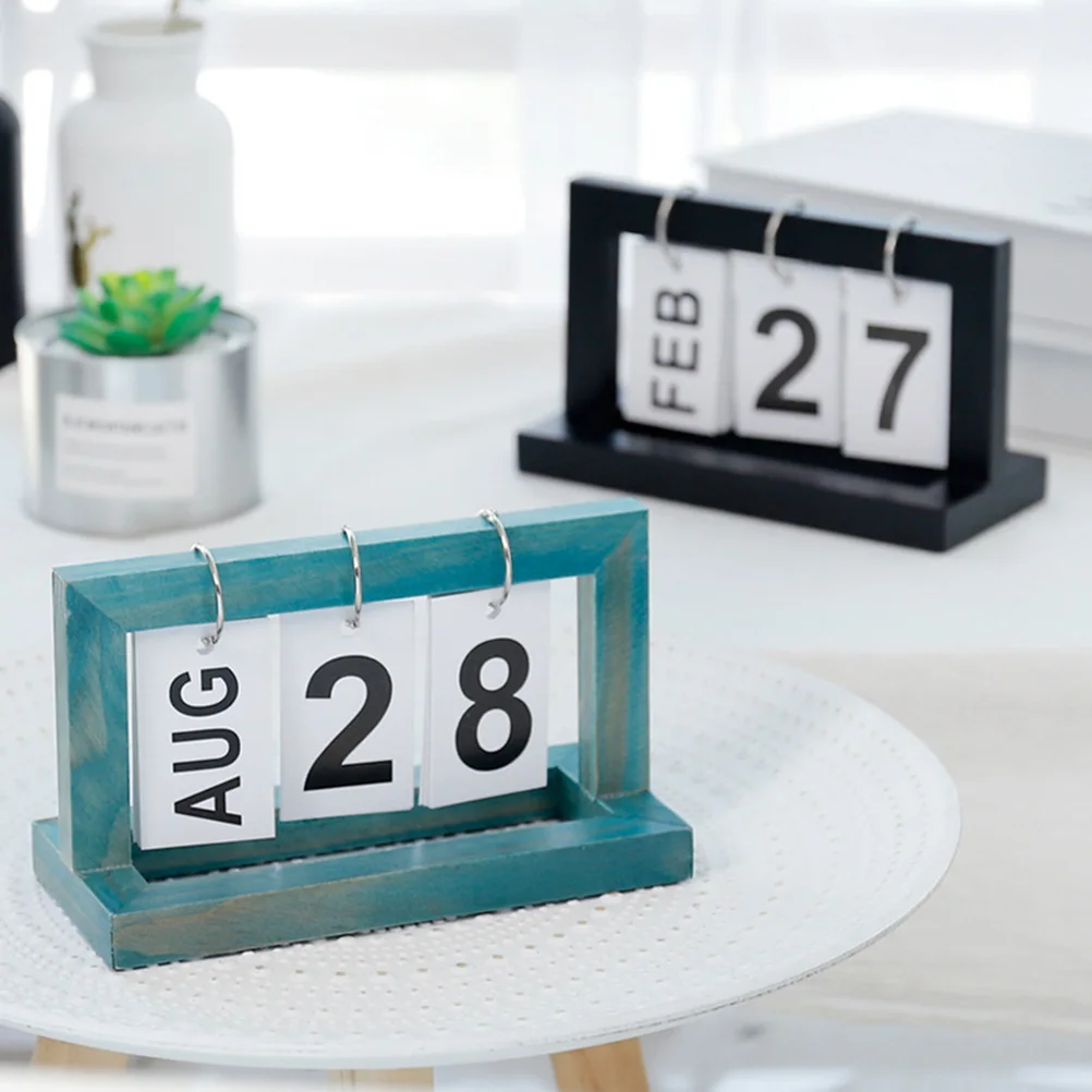 

Wooden Page Turn Calendar Decor Calendars Office Desk Turning Flip Creative Home