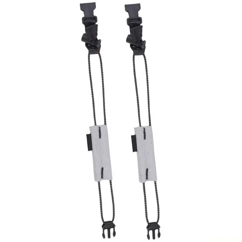 M5TC Pack of 2 Reflective Biking Leg Band Elastic Strap Coard with Spring Cord Lock for Outdoor Cycling Running and Camping