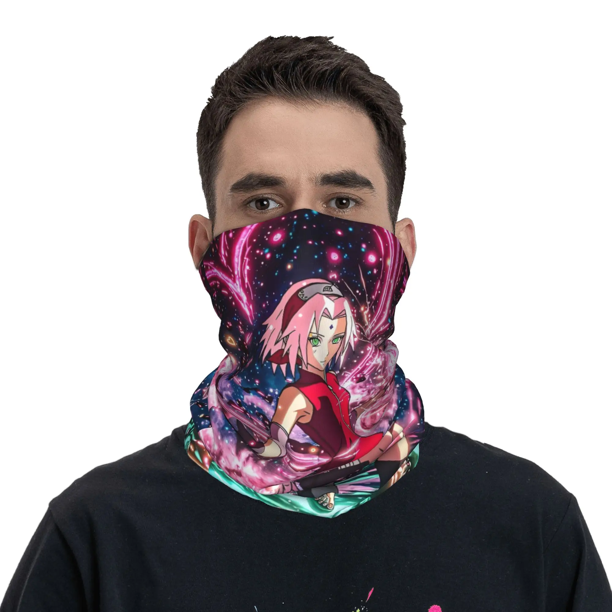 Custom Anime S-Sakuraes H-Harunoes Comic Japans Bandana Neck Gaiter for Hiking Running Men Women Wrap Scarf  Balaclava Warmer