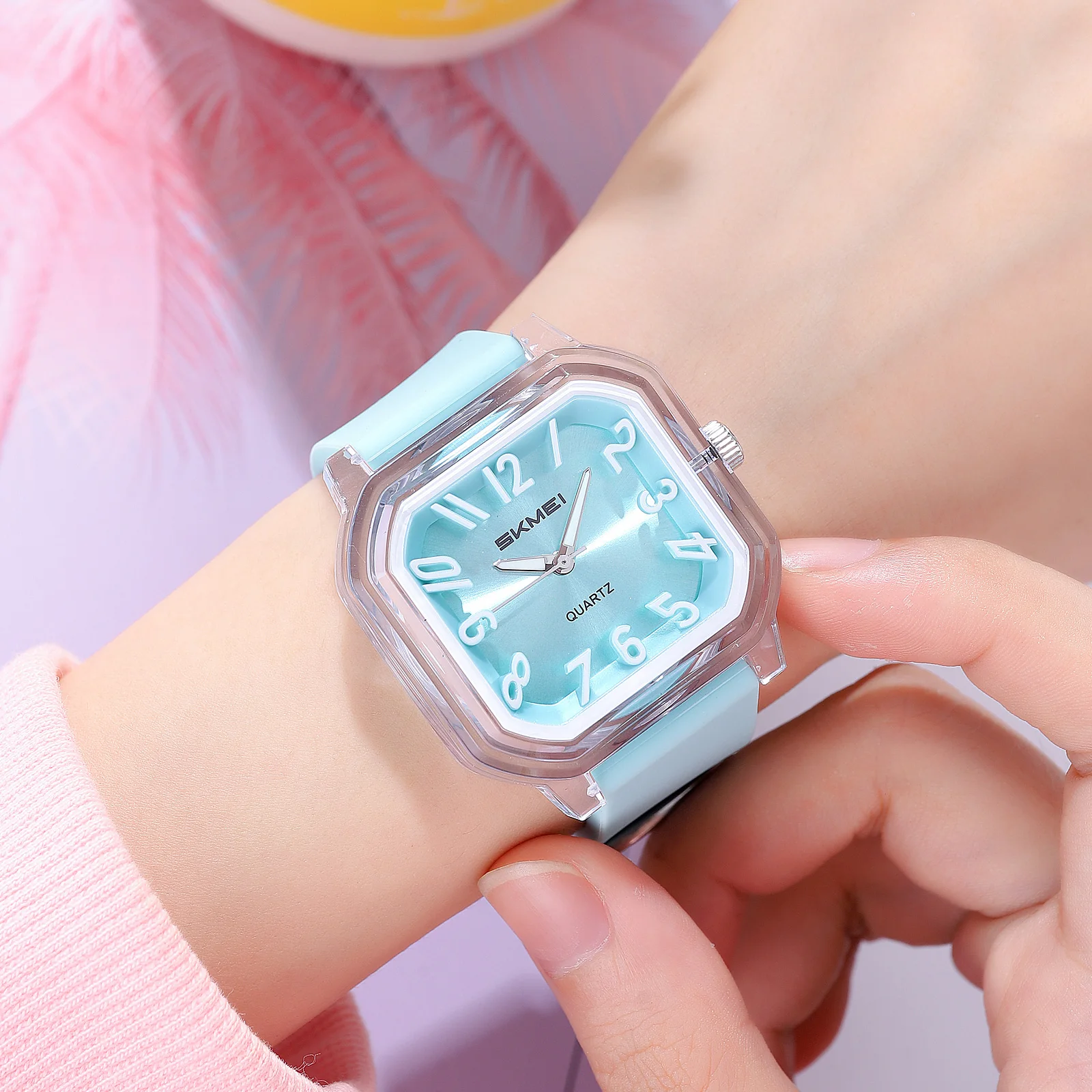 SKMEI 2484 مقاوم للماء ساعة الترفيه الساعات الشباب فتاة الرقمية ساحة حركة الكوارتز مؤشر ساعات المعصم للنساء الطلاب #3