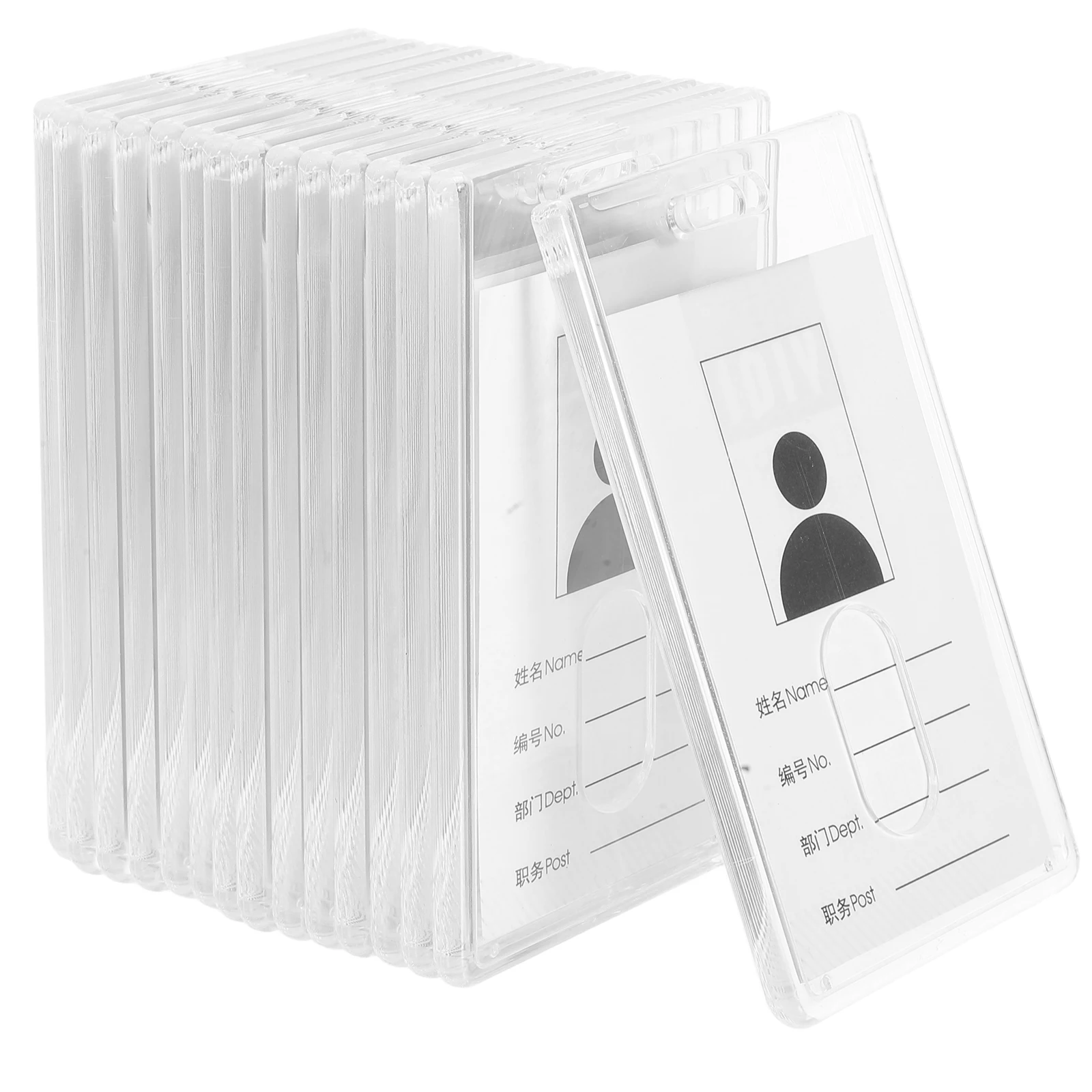 

15Pcs Transparent Card Sleeves Vertical Clear Badge Holders Plastic Id Protector for Office Work School Events