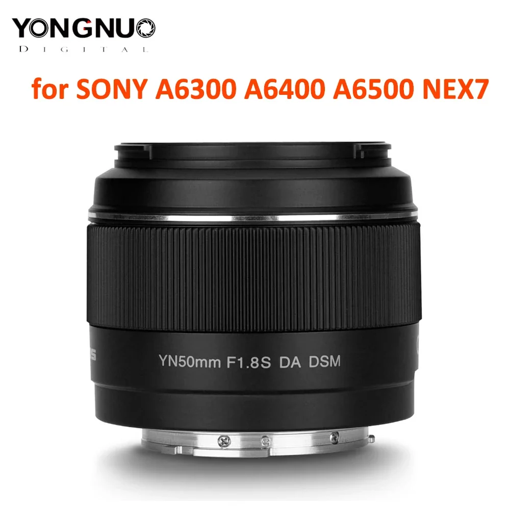 Yongnuo YN50mm F1.8 S DA DSM عدسة APS-C عدسات تركيز تلقائي لسوني A6000 A6300 A6400 A6500 NEX7 كاميرا بدون مرآة