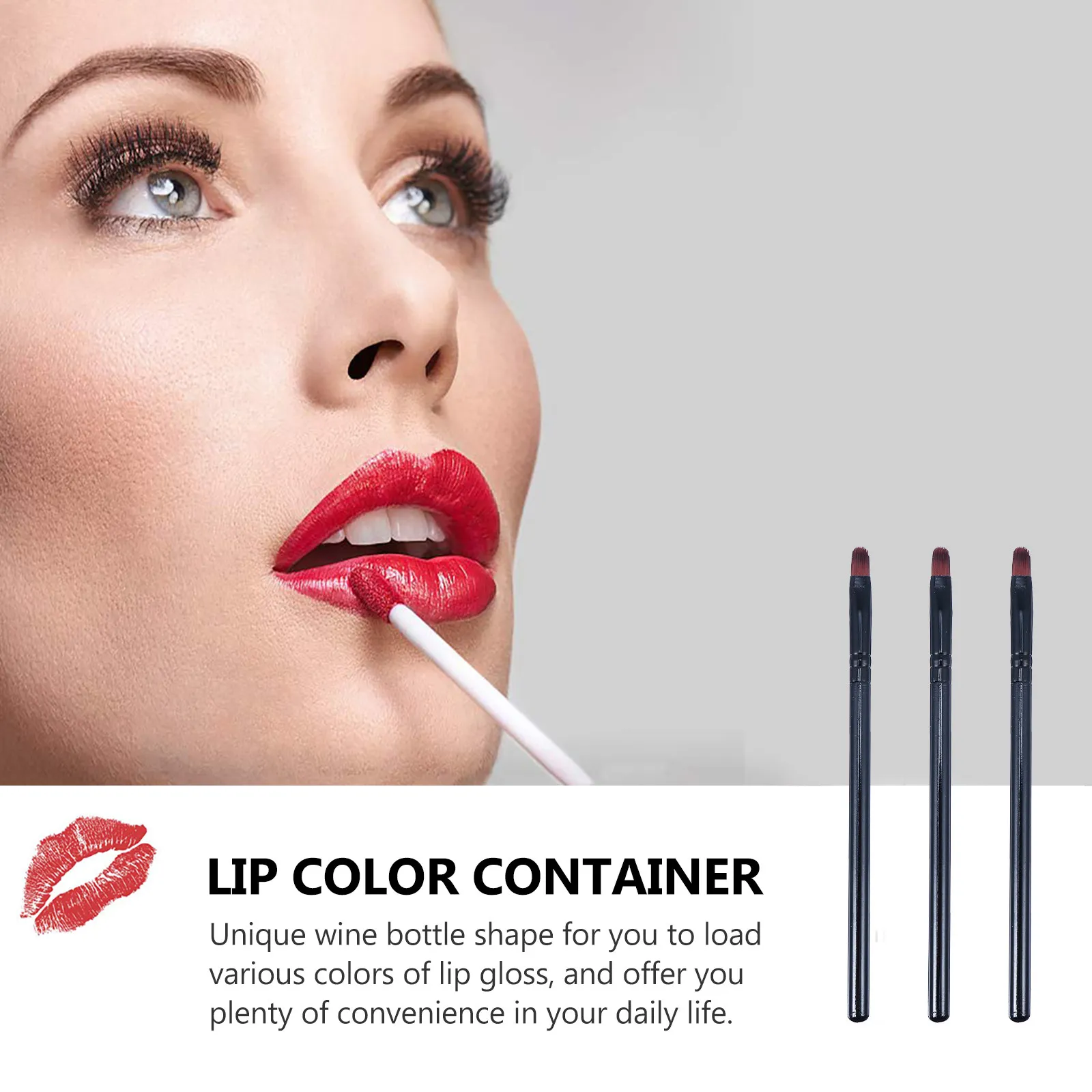 50Pcs Lip Brush Portable Lipstick Applicator Multi Function Makeup Tool Flexible for Home Salon Travel Use