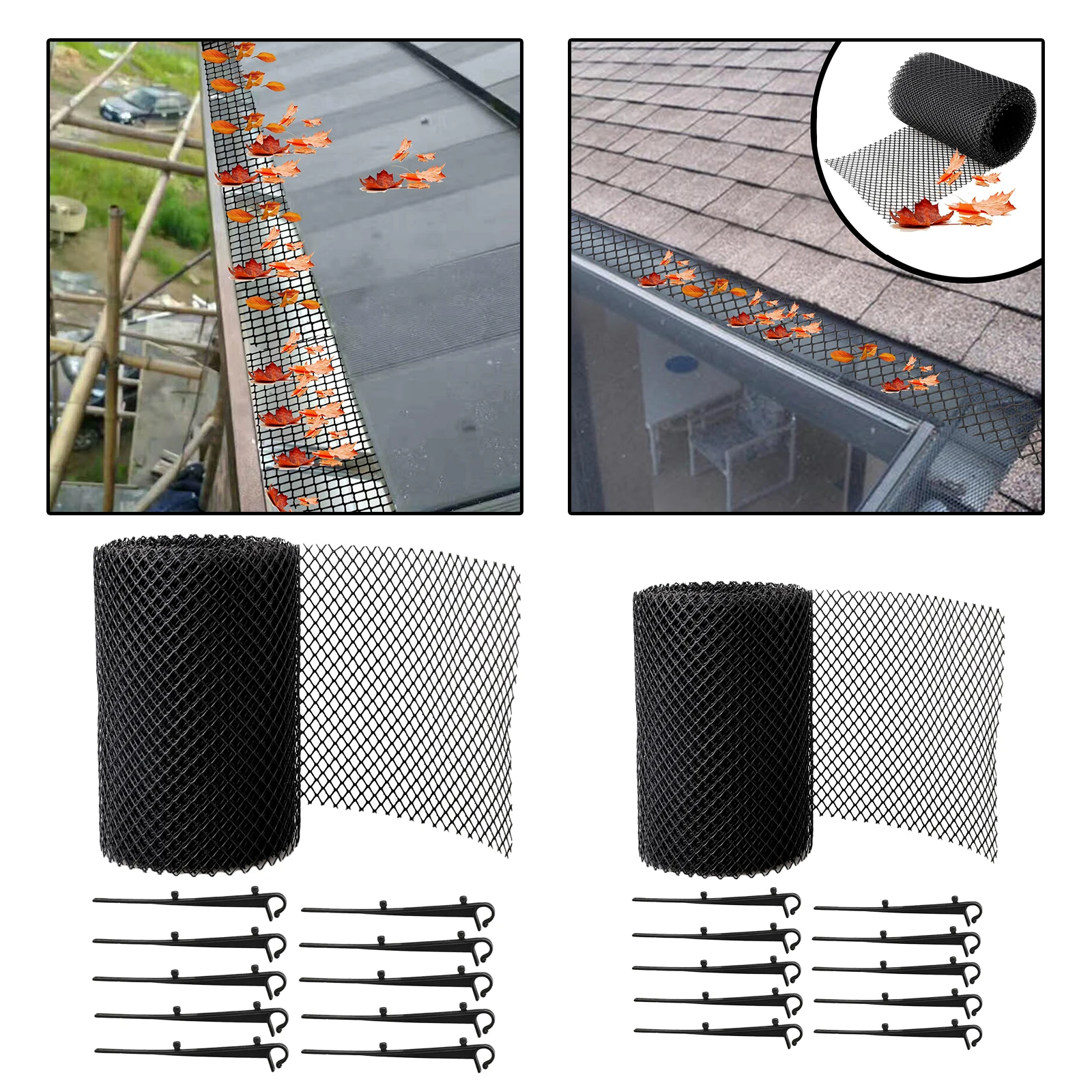 Mesh 20 Ft X 6In 26 Ft X 7In Black Plastic Gutters Cover gutter