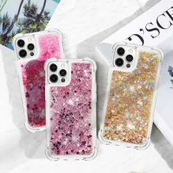 Glitter Case for Funda Samsung Galaxy S25 S24 Ultra S23 FE S22 S21 S20 Plus Cases Bright Dynamic Liquid Quicksand Phone Cover