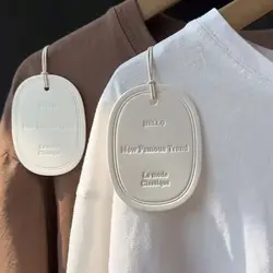 700gsm Custom Embossed Hanging Tags Clothing Aesthetic Sewing Label Wholesale Personalized Text Brand LOGO Handmade Gift DIY