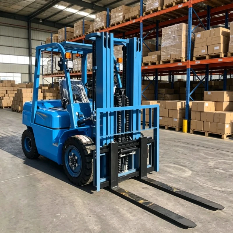 High Lifting Height Electric Forklift 3m Mast Design Shock Absorbing Wheel Factory Cargo Piling Handling Equipment
