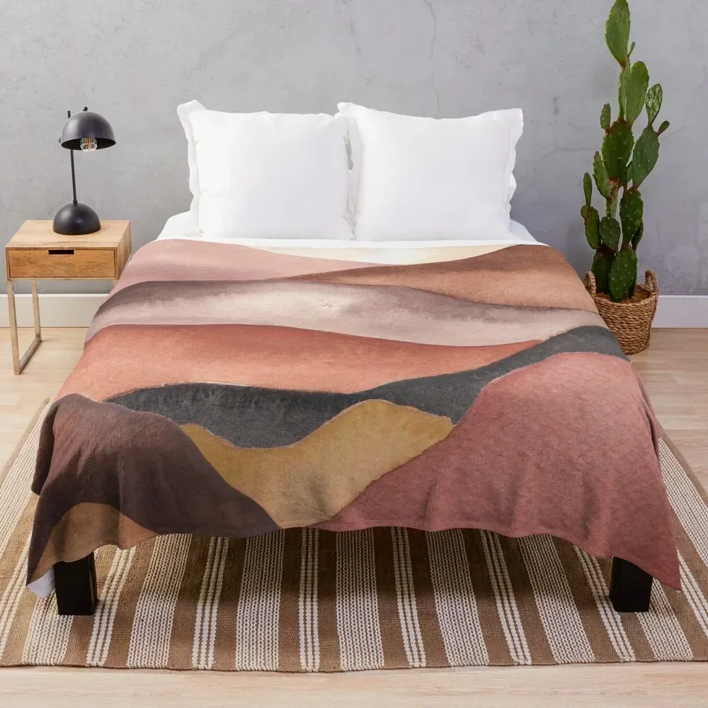 

Watercolor Mountains 4 Throw Blanket Anti Shedding Soft Fuzzy Blanket for Home