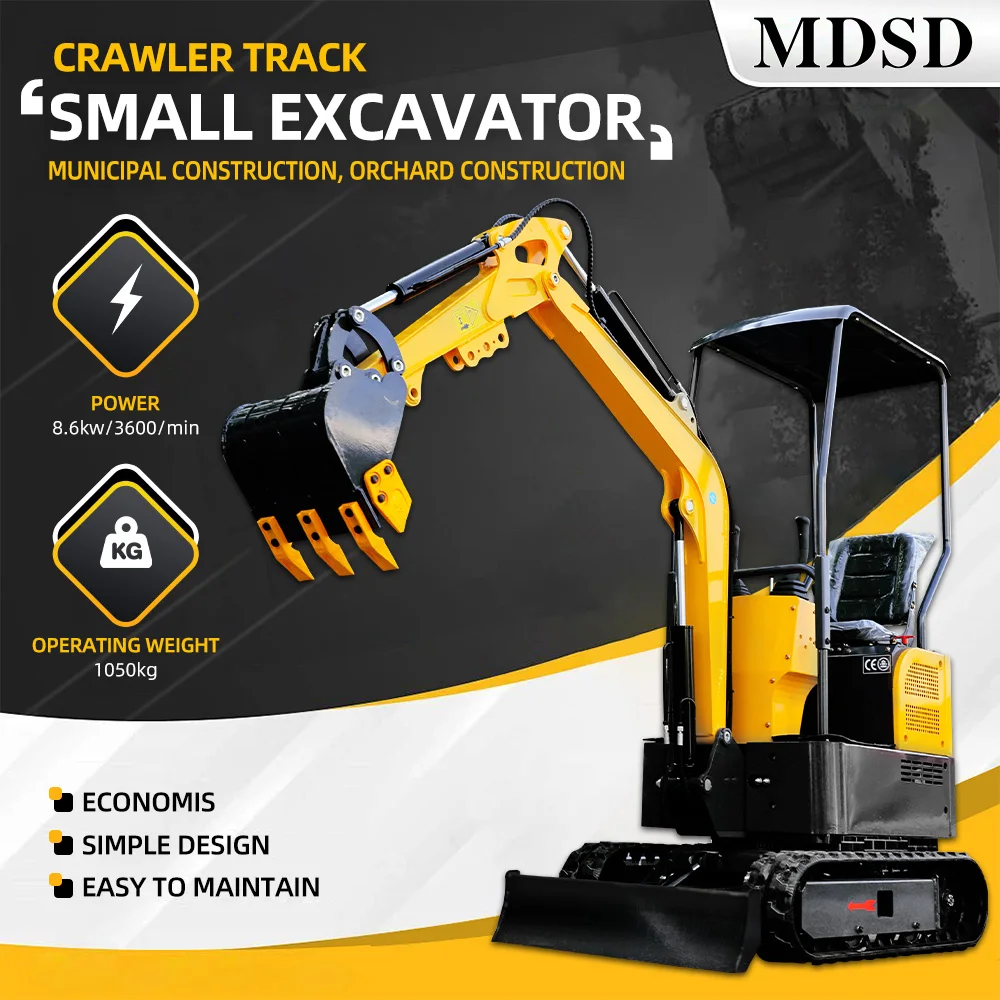 1.2 Ton Diesel Mini Excavator With Attachments EPA Euro 5 Engine Customized Orchard Small Excavator Cheap Price Excavators