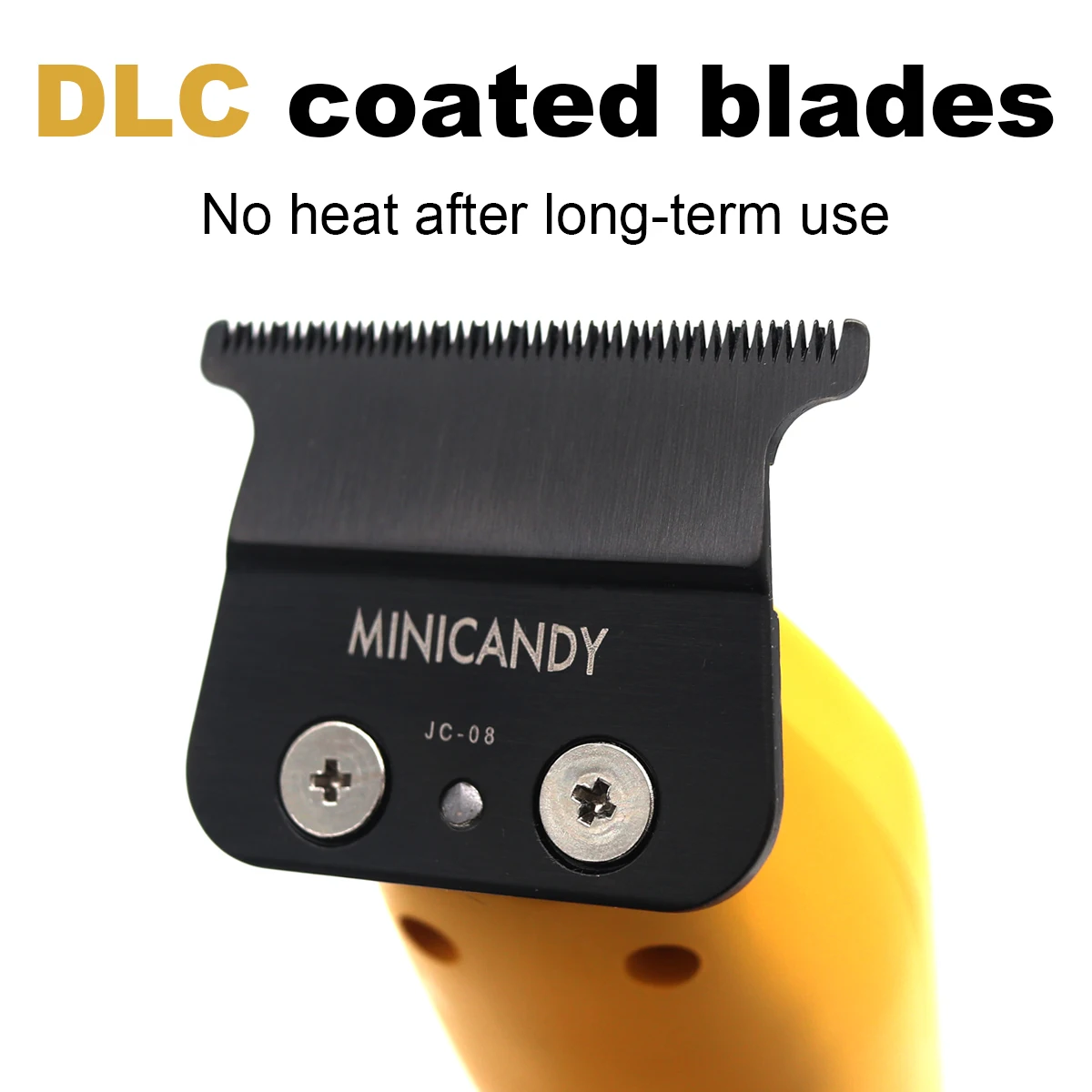 JUCAI MINICANDY JC-08 المهنية الرجال مقص الشعر DLC شفرة فرش السيارات مع قاعدة شاحن الشعر المتقلب آلة التشطيب