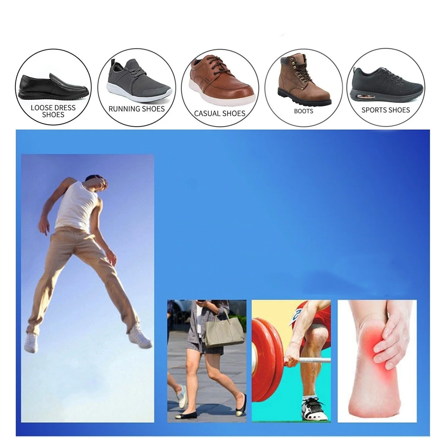 Orthopedic Insole O-shaped Leg Inside Outside Splay Heel Pad Magnet Silicone Heel Wear Walking Posture Corrector Magnet Heel Pad