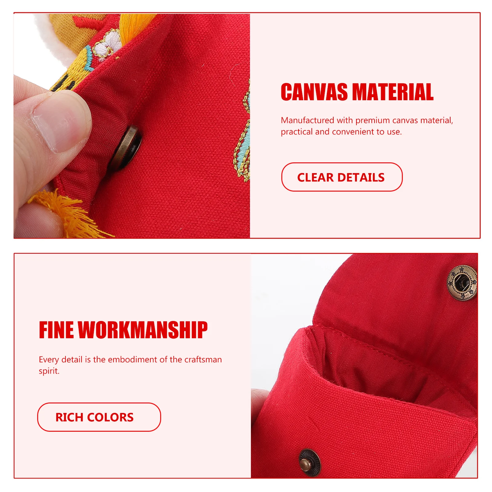 

Embroidered Canvas Tiger Red Packet Lovely Cartoon Pattern Year of The Tiger New Year Red Envelope Party Packet