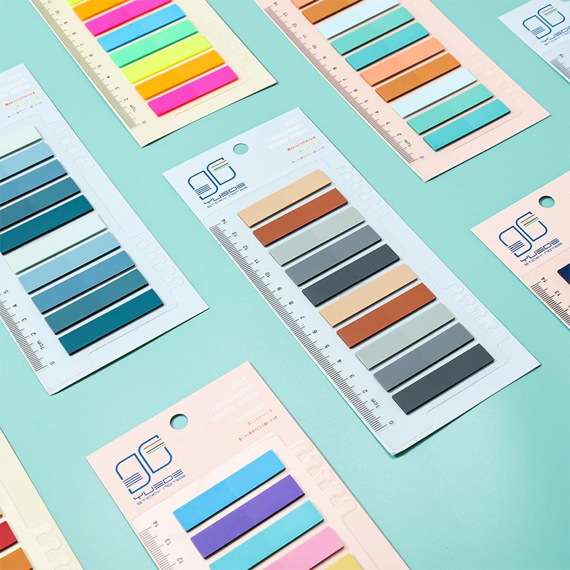 200Sheets Index Tabs With Ruler Waterproof File Tabs Flags Colorful Sticky Notes For Reading Notes Books School Office Supplies