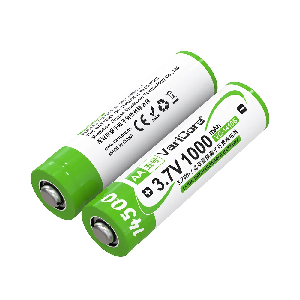 AA 14500 Li-ion battery (tip) 3.7V 1000mAh rechargeable tool battery power battery Grade A quality VVV