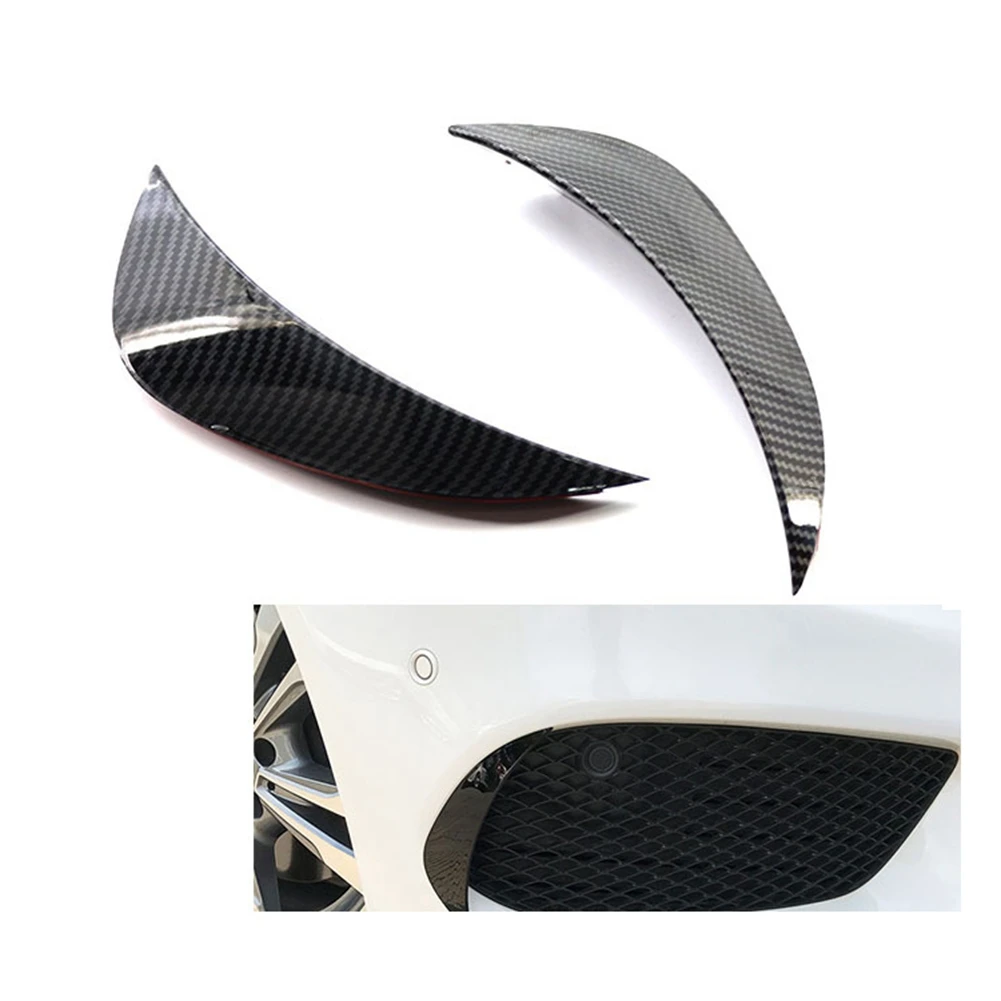 1 Pair Front Bumper Splitter Canard Air Vent Cover Trim for Mercedes-Benz C Class W205 for AMG 2015-2018 Car Styling