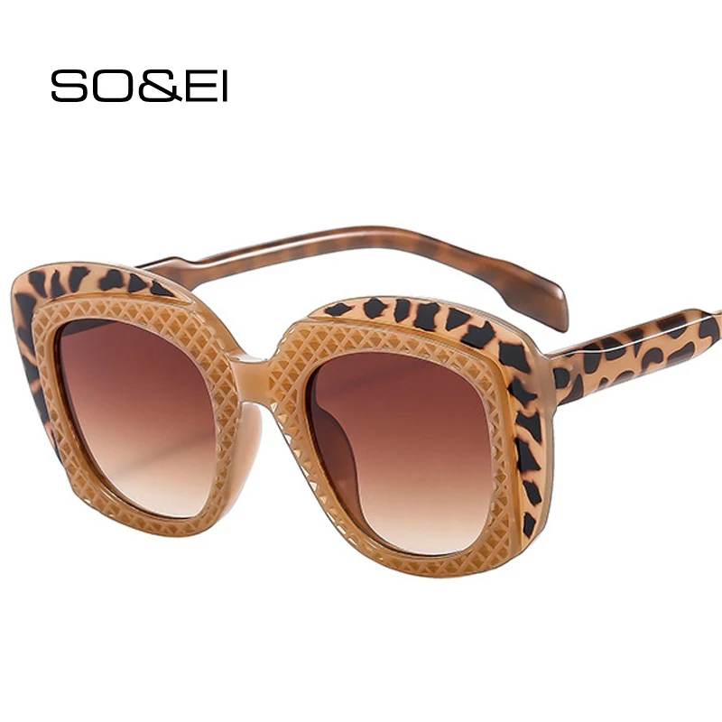 SO&EI New Hip Hop Double Color Sunglasses Women Fashion Gradient Eyewear Shades UV400 Men Square Unique Sun Glasses