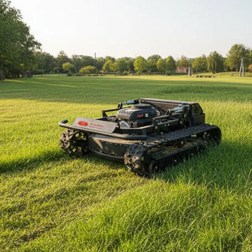 Robot Lawn Mower With  550mm Mowing Width Adjustable Height 10-180mm Electric Crawler Self-Propelled Walking