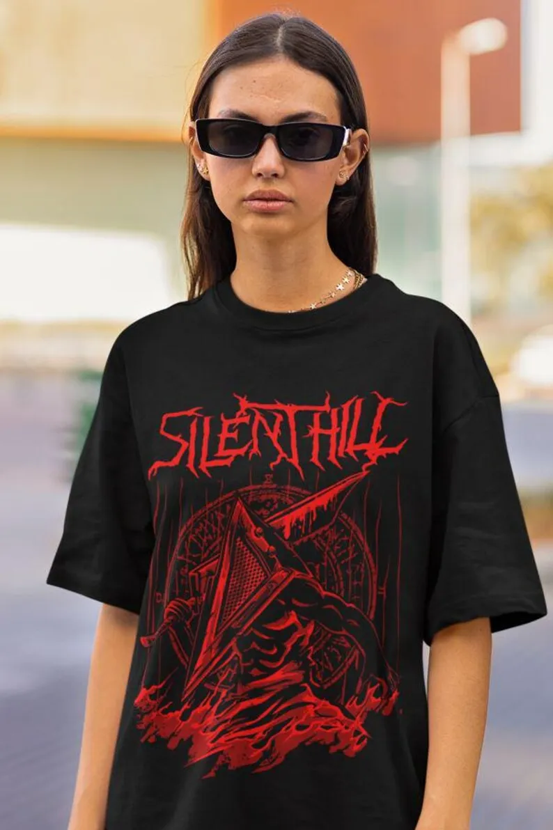 تي شيرت Triangle Head Silence Hill V2 Premium للجنسين
