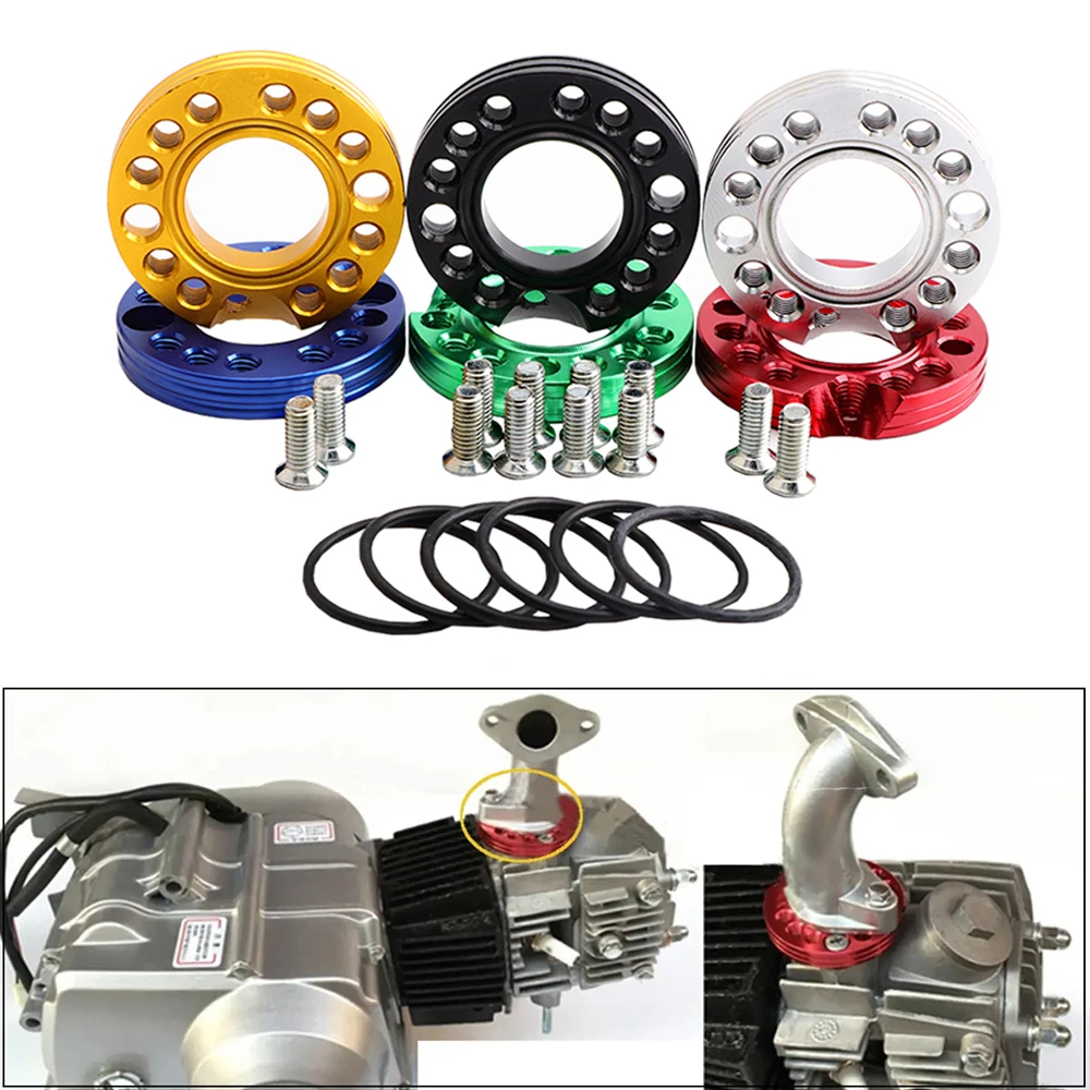 28mm CNC Motorcycle Carburetor Inlet Manifold Adjuster Universal Flange Spinner Plate Adaptor For Pit Dirt Bikes