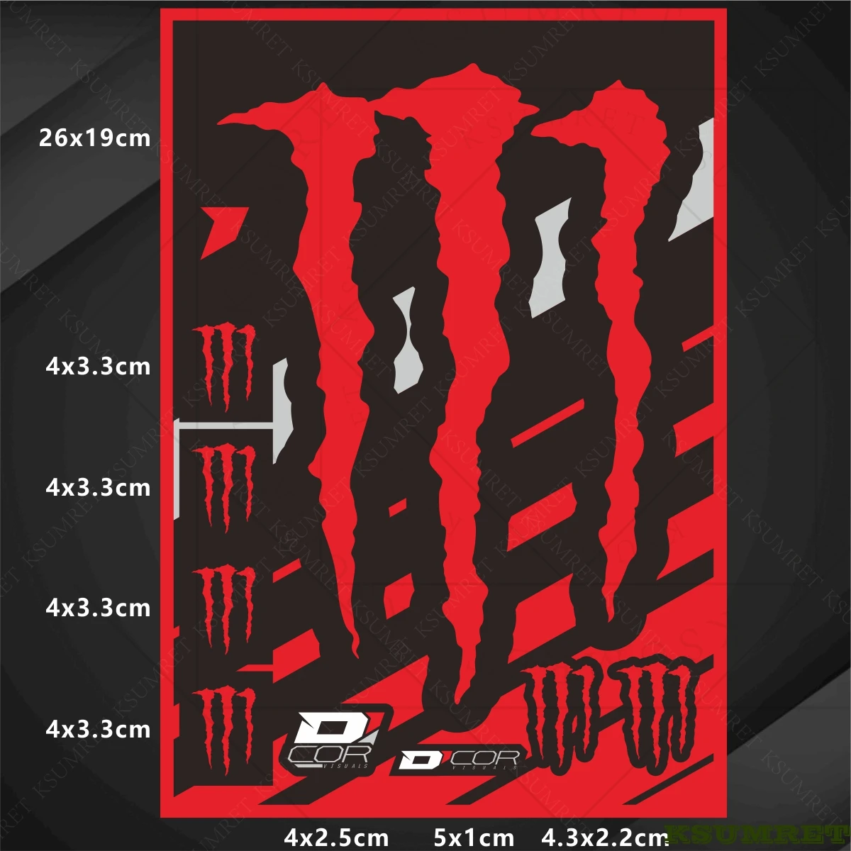 لملصق خوذة الدراجة النارية Monster Energy شعار الشارات #3