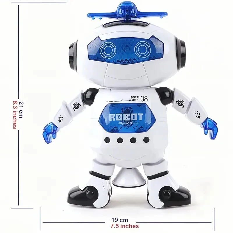 Kids Dancing Robot Toy With Music LED Ligh Electronic Space Walking Rotating Robot Fun Toy For Toddlers Boys Girls Birthday Gift