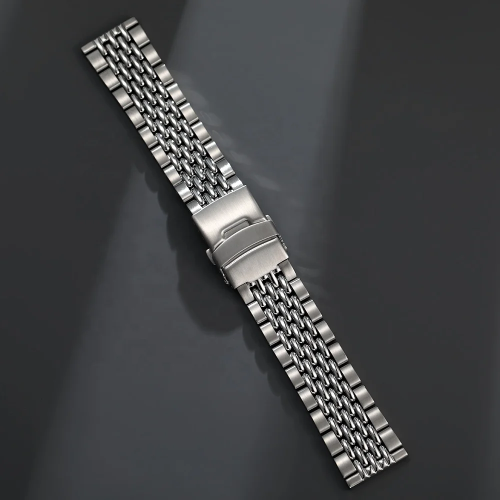 Silver Stainless Steel 20MM 22MM Bead Of Rice Watch Band Bracelet Fit For SKX007 Dive Watch