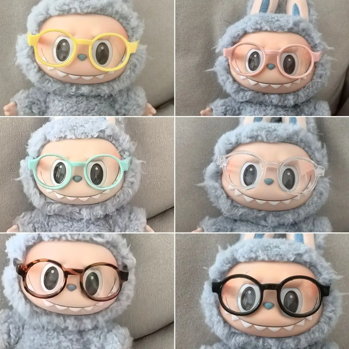 17cm Labubu Grasses Accessories For Korea Kpop Exo Labubu Idol Cool Sunglasses Black White Pink Glasses DIY Gifts Accessories
