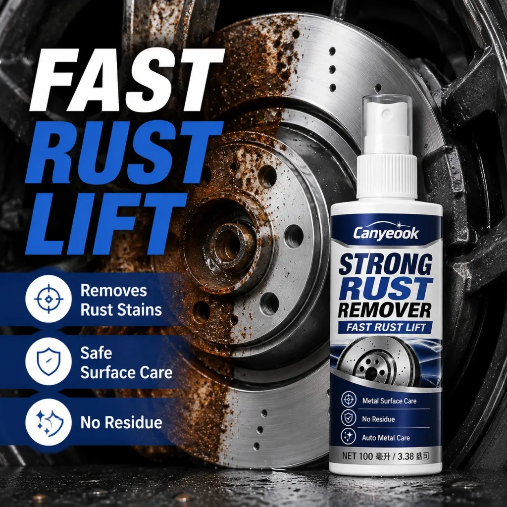 CANYEOOK Powerful Rust Remover Spray - Fast-Acting Formula Eliminates Stubborn Rust & Stains,  Multi-Use ,100ml