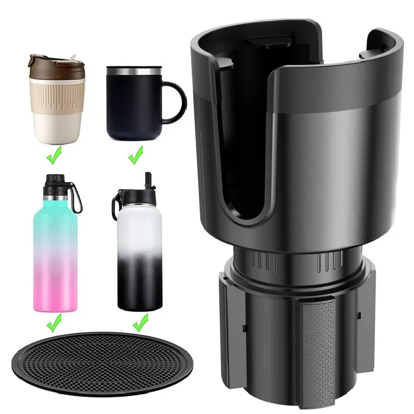 Upgrade your car cup holder with this adjustable extender - suitable for large bottles and cups with a maximum diameter of 4.1in
