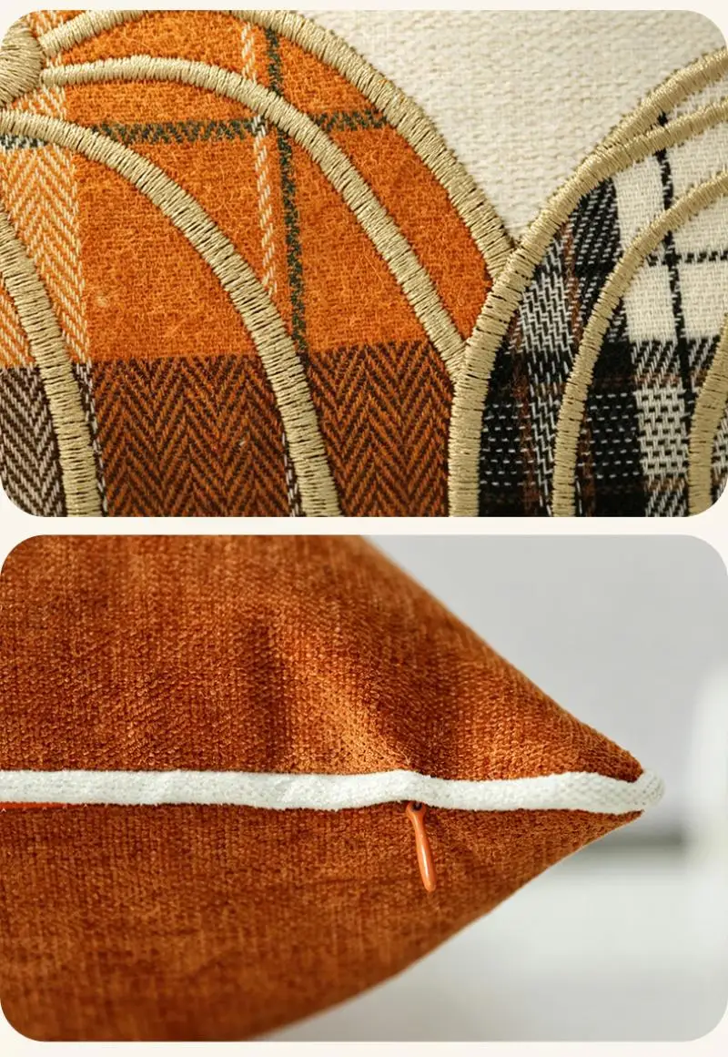 30x50 Kürbis-Bestickter Halloween-Kissenbezug Cojines Beige Orange Dekoration Sofa-Kissenbezug Kopfteil-Kissenbezug – Detail 9
