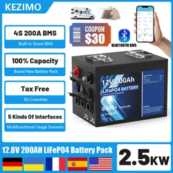 24V LiFePo4 Battery 100Ah 150Ah 200Ah 2560Wh 12V Lithium Battery Built-in Bluetooth BMS 6500+ Cycles No Tax For RV Solar Energy