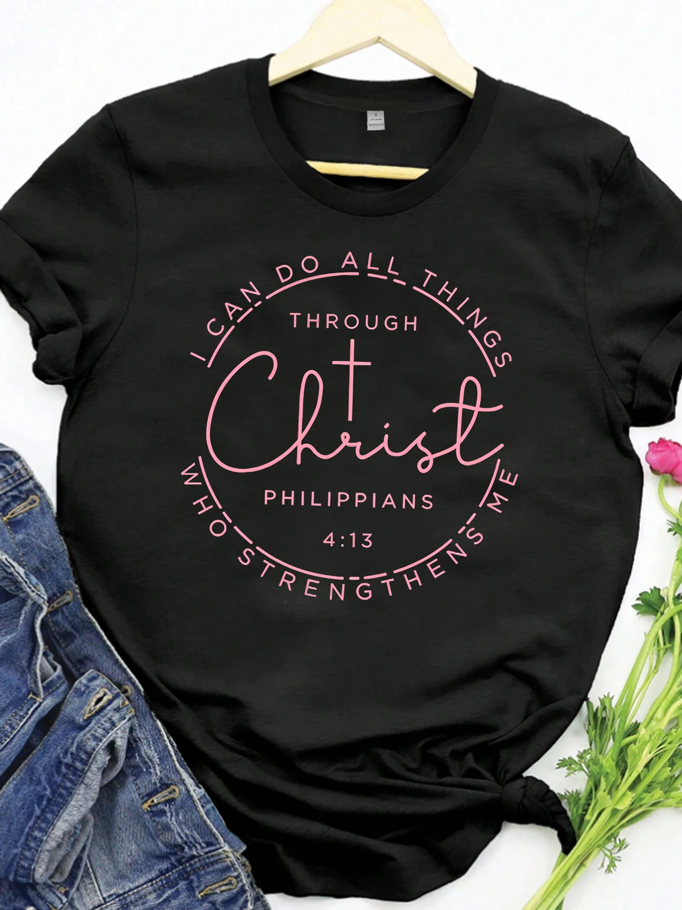 

English letters Plus size women's round neck short sleeve T-shirt with elastic half sleeves and trendy prints