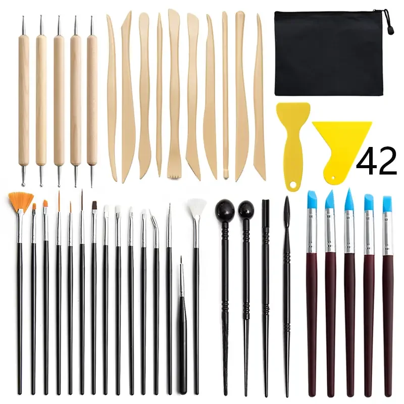 42/61Pcs/Set Pottery Clay Sculpting Tools Kit for Art Craft Ceramic Wax Clays Carving Tool,Pottery Sculpting Modeling Tools Set