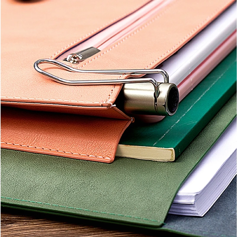 igh-color value document bag A4 leather business storage file bag thickened durable waterproof can be customized print logo