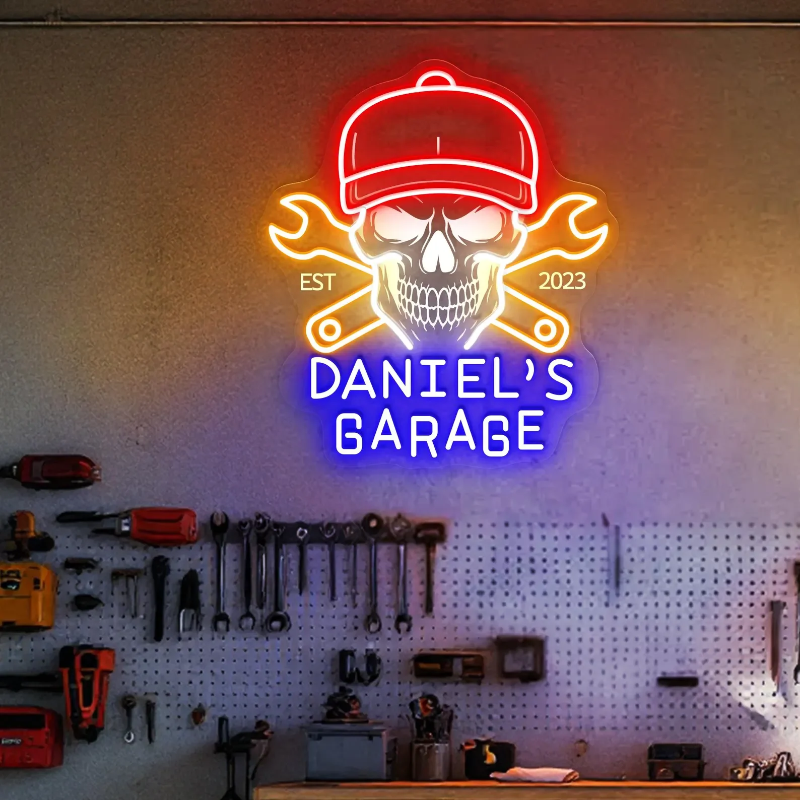 Custom Name Garage Neon Sign, Personalized Garage Led Sign, Man Cave Decor, Workshop Car Sign, Gift for Him, Gift for Dad, Garag image 8