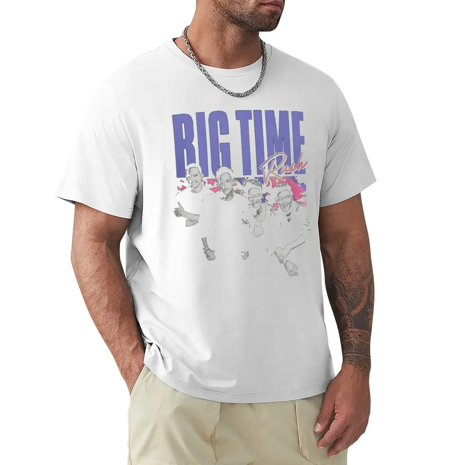 2024 time rush btr tour big T-Shirt black t shirts men workout  graphic vintage  harajuku  oversized t shirt  streetwear Cotton