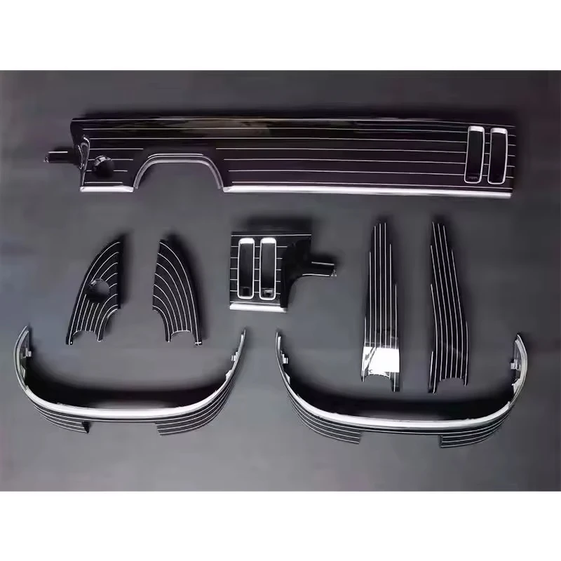 Piano Black Interior Trim Kit Fit For Mercedes-Benz S-Class W223 2020-2024 Center Console Door Panel Trim Upgrade Set