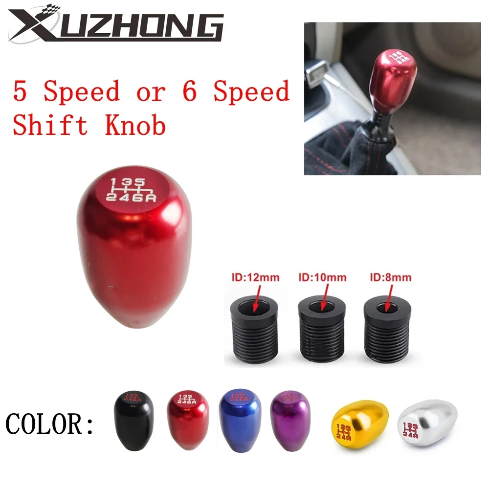Pomo de cambio de marchas de coche Universal de carreras de 5 velocidades o 6 velocidades Manual automático palanca de cambio palanca de cambio negro rojo azul oferta